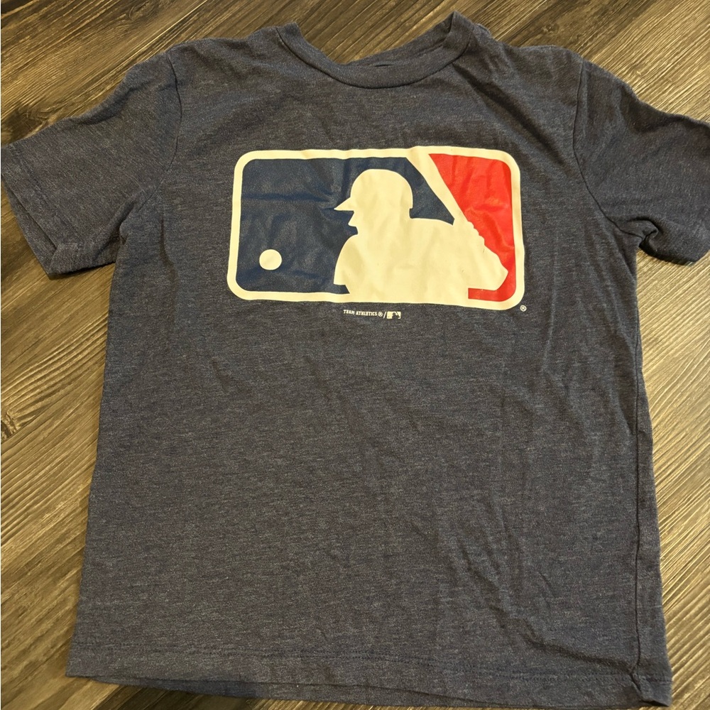 MLB Logo Kids Baseball Tee - Navy and Red